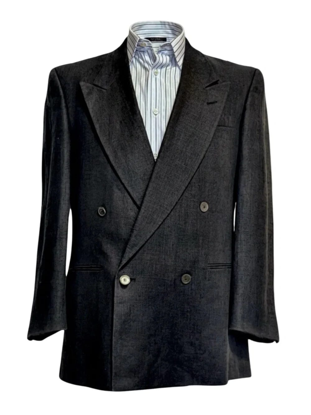 Perry Ellis Portfolio Double Breasted Sport Coat | Dark Charcoal | Made in USA